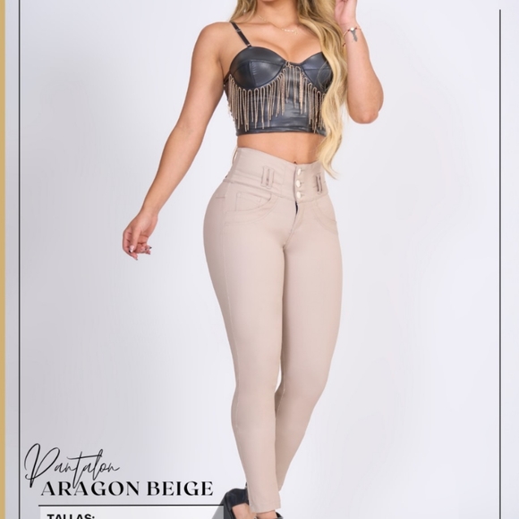 High Waist Imitation Leather Pants - Picture 3 of 5